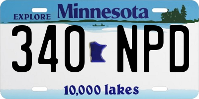 MN license plate 340NPD