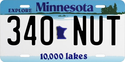 MN license plate 340NUT