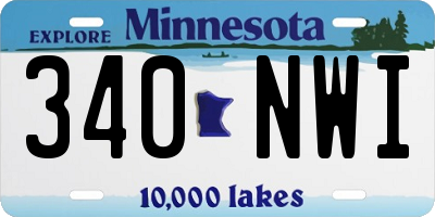 MN license plate 340NWI