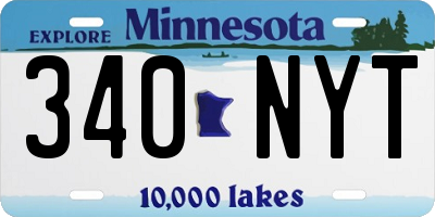 MN license plate 340NYT