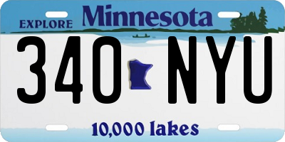 MN license plate 340NYU