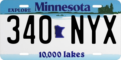 MN license plate 340NYX