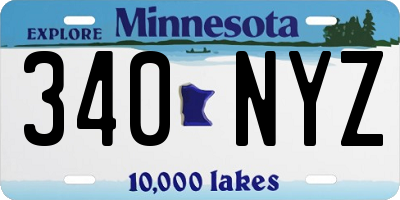 MN license plate 340NYZ