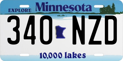 MN license plate 340NZD