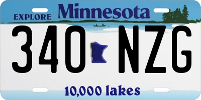 MN license plate 340NZG