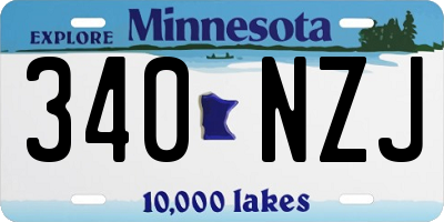 MN license plate 340NZJ