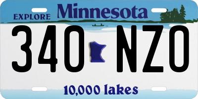MN license plate 340NZO