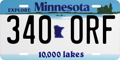 MN license plate 340ORF