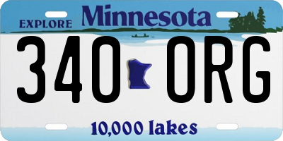 MN license plate 340ORG