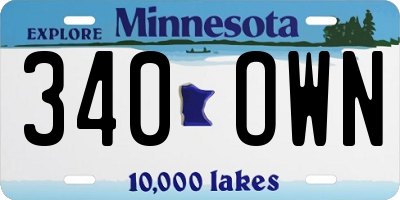 MN license plate 340OWN