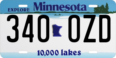 MN license plate 340OZD
