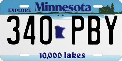 MN license plate 340PBY