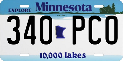 MN license plate 340PCO