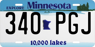 MN license plate 340PGJ