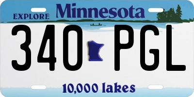 MN license plate 340PGL