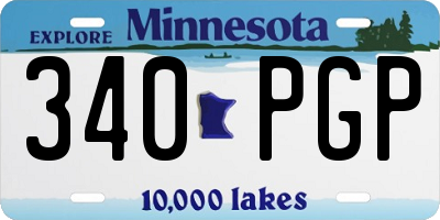 MN license plate 340PGP