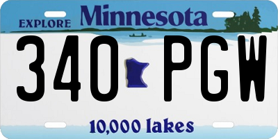 MN license plate 340PGW