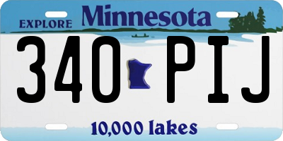 MN license plate 340PIJ