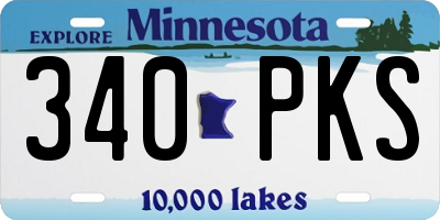 MN license plate 340PKS