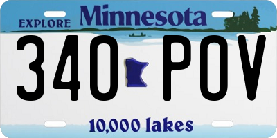 MN license plate 340POV