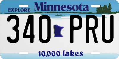 MN license plate 340PRU