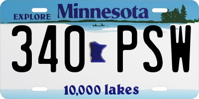 MN license plate 340PSW