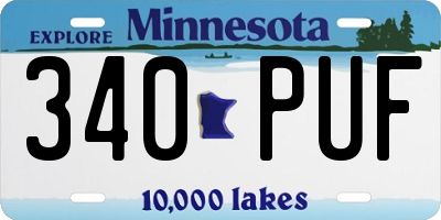 MN license plate 340PUF
