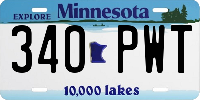 MN license plate 340PWT