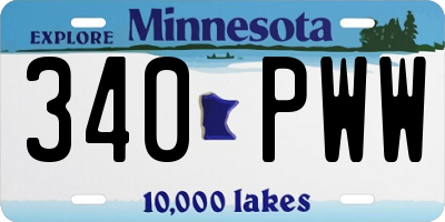 MN license plate 340PWW