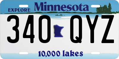 MN license plate 340QYZ