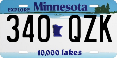 MN license plate 340QZK