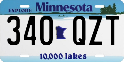 MN license plate 340QZT