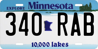 MN license plate 340RAB