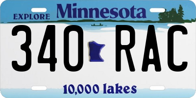 MN license plate 340RAC