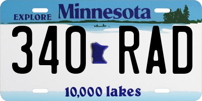 MN license plate 340RAD