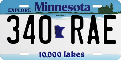 MN license plate 340RAE