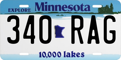 MN license plate 340RAG