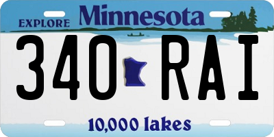 MN license plate 340RAI