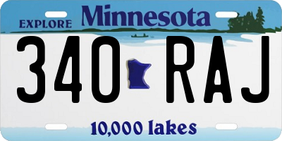 MN license plate 340RAJ