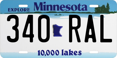 MN license plate 340RAL