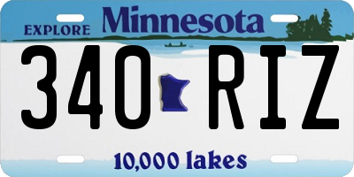 MN license plate 340RIZ