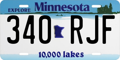 MN license plate 340RJF