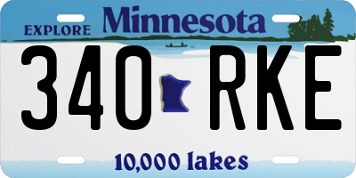 MN license plate 340RKE