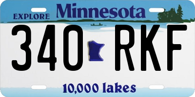 MN license plate 340RKF
