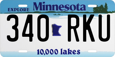 MN license plate 340RKU