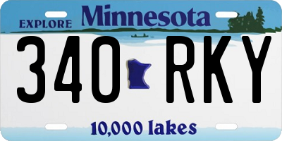 MN license plate 340RKY