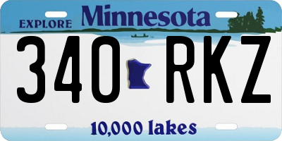 MN license plate 340RKZ