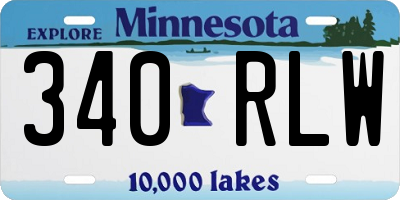 MN license plate 340RLW