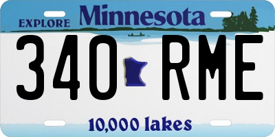 MN license plate 340RME