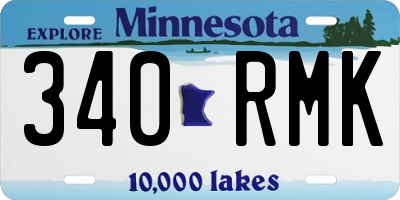 MN license plate 340RMK